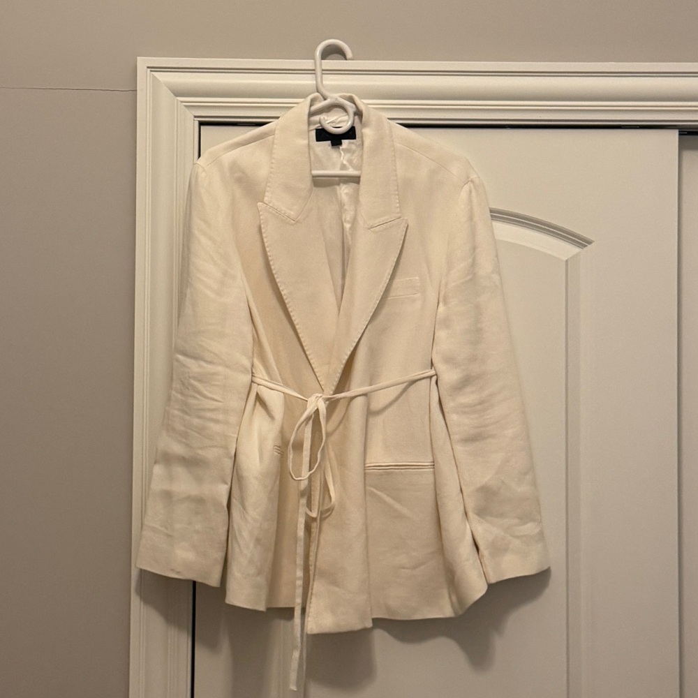 White Linen Blazer